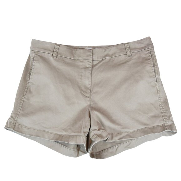 J.Crew Stretch Chino Khaki Shorts Size 14 Classic Preppy Polished Summer Essenti - Picture 1 of 8
